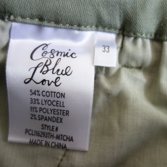 NWT COSMIC BLUE LOVE Matcha Green Crop Pants – Sz 33 - Picture 4 of 6